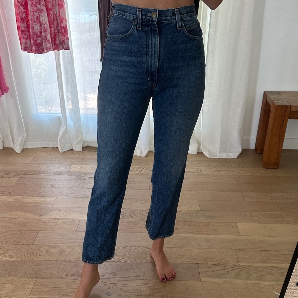 Agolde Dark Blue Straight Leg Jeans